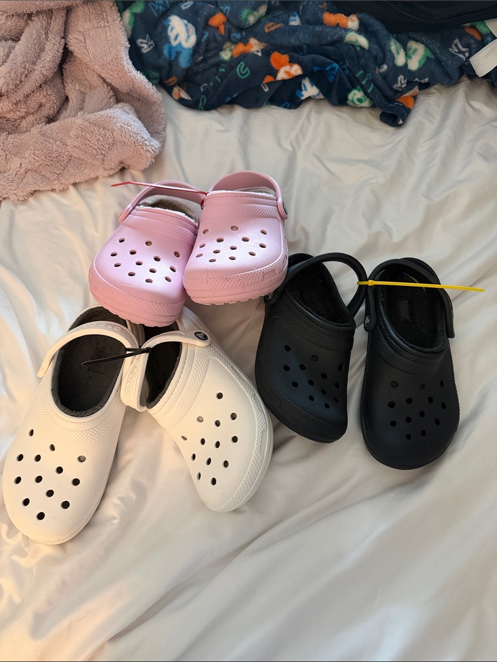 Women fuzzy Classic Clog - Pink, White, Black